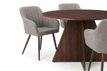 Vera Matgrupp runt 130 cm Valnöt med 6 Filippa Matstolar - Valnöt - Products - Möbler - Bord & matgrupp - Matgrupp