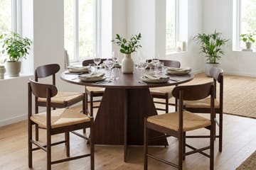 Vera Matgrupp runt 130 cm Valnöt med 6 Malte Matstolar - Products - Möbler - Bord & matgrupp - Matgrupp