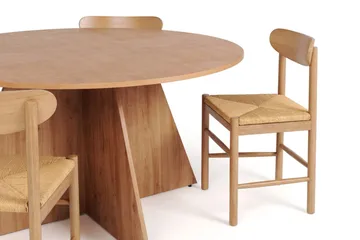 Vera Matgrupp runt 150 cm Ek med 6 Malte Matstolar - Ek - Products - Möbler - Bord & matgrupp - Matgrupp