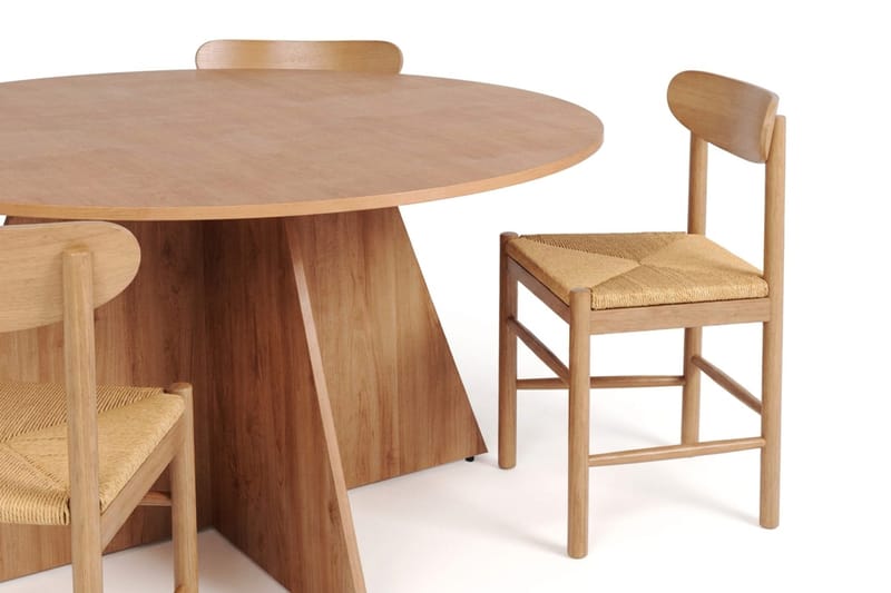 Vera Matgrupp runt 150 cm Ek med 6 Malte Matstolar - Ek - Products - Möbler - Bord & matgrupp - Matgrupp