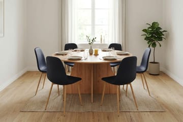 Vera Matgrupp runt 150 cm Ek med 6 Nibe Matstolar - Ek - Products - Möbler - Bord & matgrupp - Matgrupp