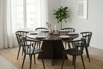 Vera Matgrupp runt 150 cm Rökt Ek med 6 Tyrö Matstolar - Rökt ek - Products - Möbler - Bord & matgrupp - Matgrupp