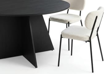 Vera Matgrupp runt 150 cm Svart med 6 Gemmiano Matstolar - Svart - Products - Möbler - Bord & matgrupp - Matgrupp