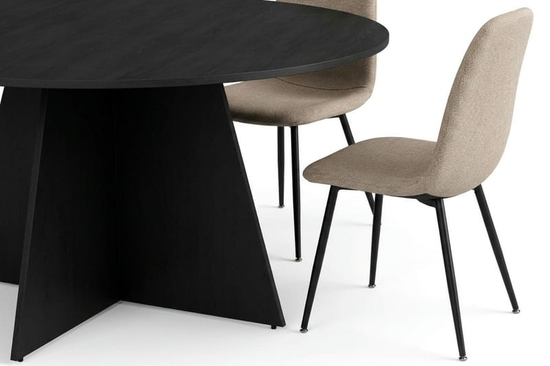 Vera Matgrupp runt 150 cm Svart med 6 Nibe Matstolar - Svart - Products - Möbler - Bord & matgrupp - Matgrupp