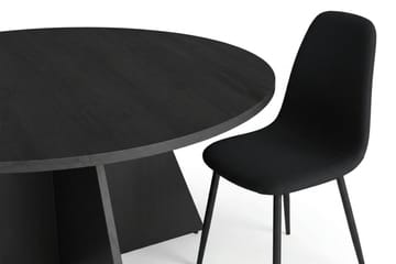 Vera Matgrupp runt 150 cm Svart med 6 Nibe Matstolar - Svart - Products - Möbler - Bord & matgrupp - Matgrupp
