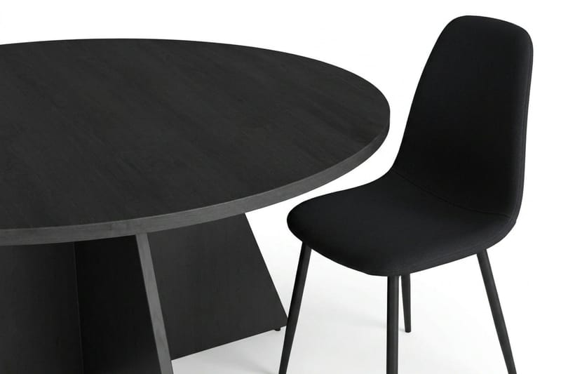 Vera Matgrupp runt 150 cm Svart med 6 Nibe Matstolar - Svart - Products - Möbler - Bord & matgrupp - Matgrupp