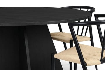 Vera Matgrupp runt 150 cm Svart med 6 Winston Matstolar - Svart - Products - Möbler - Bord & matgrupp - Matgrupp