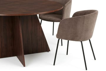 Vera Matgrupp runt 150 cm Valnöt med 6 Berit Matstolar - Valnöt - Products - Möbler - Bord & matgrupp - Matgrupp