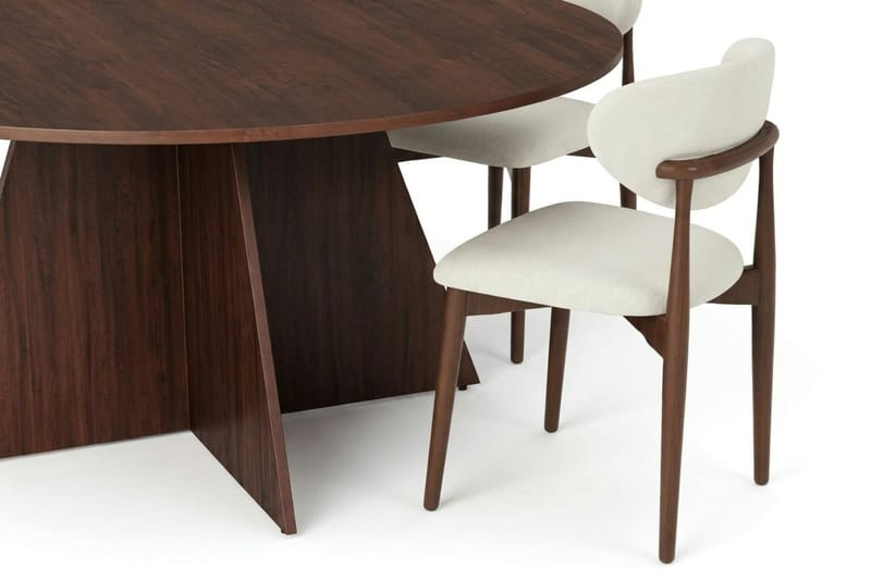 Vera Matgrupp runt 150 cm Valnöt med 6 Molly Matstolar - Valnöt - Products - Möbler - Bord & matgrupp - Matgrupp