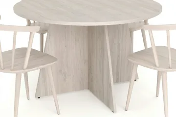 Vera Matgrupp runt 150 cm Vitlaserad med 6 Tyrö Matstolar - Vitlaserad - Products - Möbler - Bord & matgrupp - Matgrupp