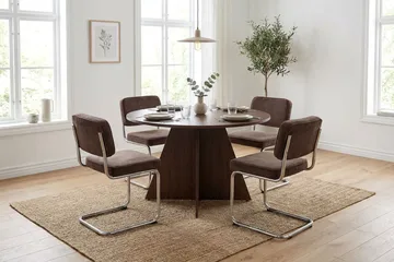Vera Runt Matbord ø110 cm Fanér - Valnöt - Products - Möbler - Bord & matgrupp - Matbord & köksbord