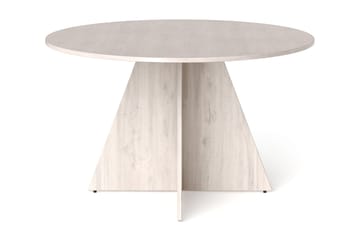Vera Runt Matbord ø130 cm Fanér - Vitlaserad ek - Products - Möbler - Bord & matgrupp - Matbord & köksbord