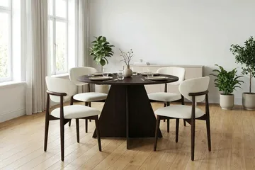 Vera Runt Matbord 110 cm med Trä- och Rökt Ek-utseende - Mörkbrun - Products - Möbler - Bord & matgrupp - Matbord & köksbord