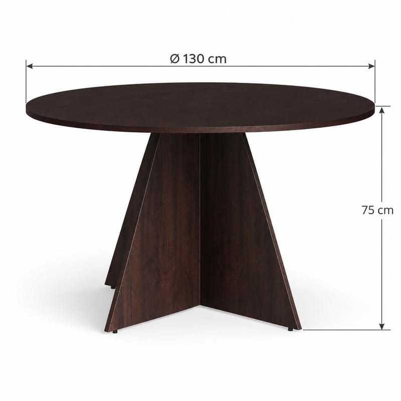 Vera Runt Matbord 130 cm med Trä- och Rökt Ek-utseende - Rökt ek - Products - Möbler - Bord & matgrupp - Matbord & köksbord