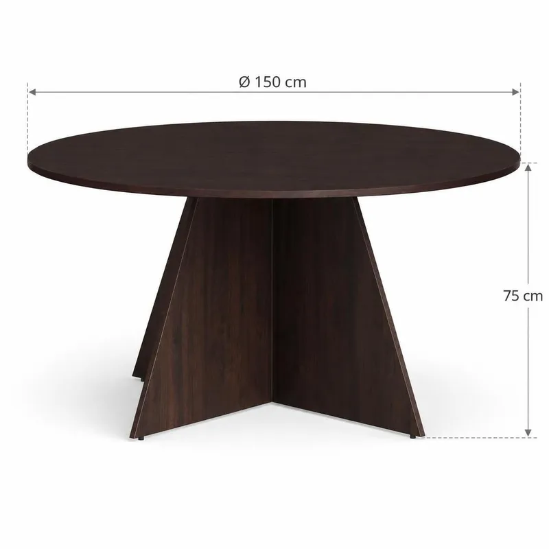 Vera Runt Matbord 150 cm med Trä- och Rökt Ek-utseende - Rökt ek - Products - Möbler - Bord & matgrupp - Matbord & köksbord
