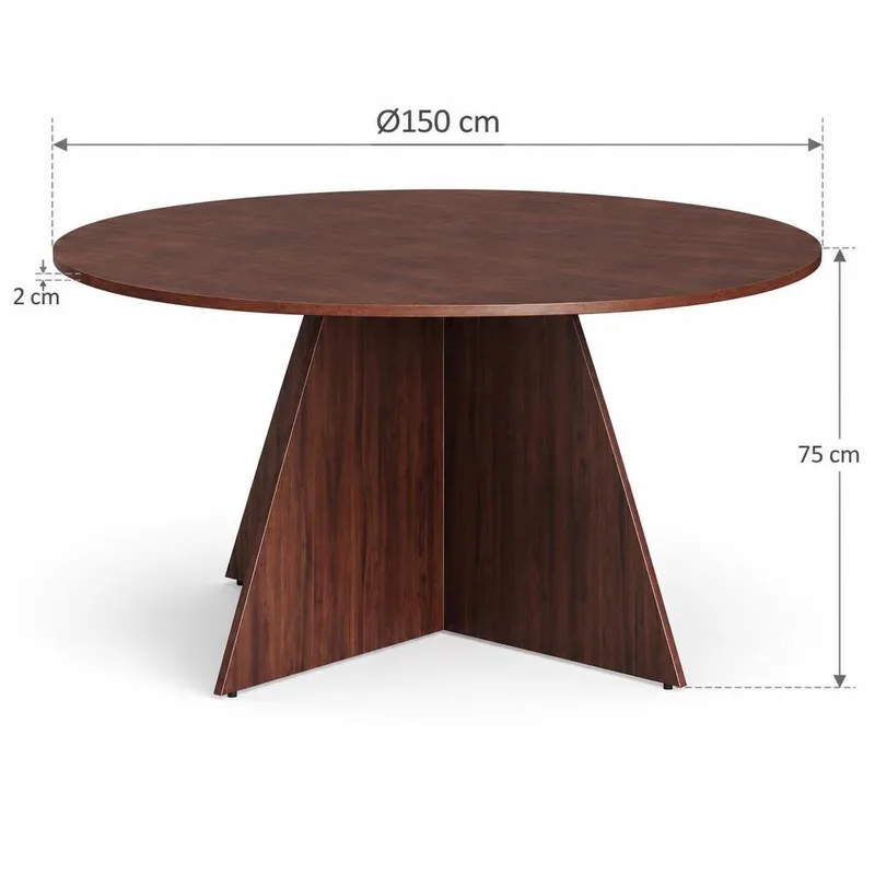Vera Runt Matbord 150 cm med Trä- och Valnötsutseende - Brun - Products - Möbler - Bord & matgrupp - Matbord & köksbord