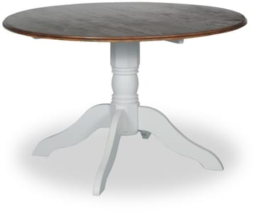 Victoria matgrupp, runt matbord Ø120 cm med 4 st Tuva stol Cleopatra - Vit/Brunbets - Cleopatra Vit/Brunbets - Products - Möbler - Bord & matgrupp - Matgrupp