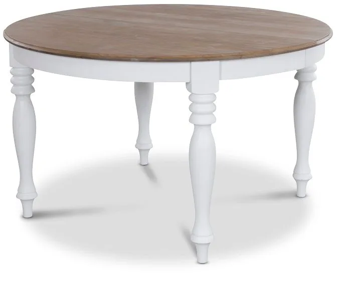 Victoria matgrupp inklusive 6 st Tuva matstolar i beige tyg - Vit/brun med beige stolar - Products - Möbler - Bord & matgrupp - Matgrupp