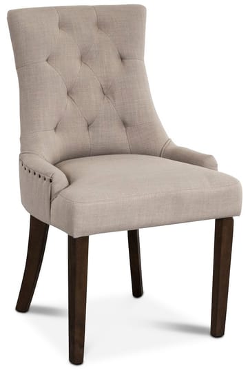 Victoria matgrupp inklusive 6 st Tuva matstolar i beige tyg - Vit/brun med beige stolar - Products - Möbler - Bord & matgrupp - Matgrupp