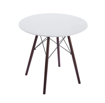 Vilgot runt matbord med bruna ben - Ø80 cm - Vit/Brun - Products - Möbler - Bord & matgrupp - Matbord & köksbord