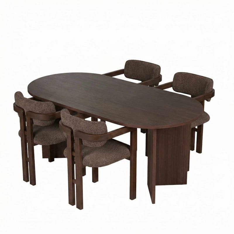 Vintar Matbord- och stolset 180x75x90 cm 5 delar - Milano Valnöt, Mörk valnöt, Brun - Products - Möbler - Bord & matgrupp - Matgrupp