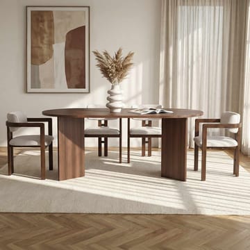 Vintar Matbord- och stolset 180x75x90 cm 5 delar - Milano Walnut, Dark Walnut, vit - Products - Möbler - Bord & matgrupp - Matgrupp