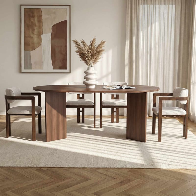 Vintar Matbord- och stolset 180x75x90 cm 5 delar - Milano Walnut, Dark Walnut, vit - Products - Möbler - Bord & matgrupp - Matgrupp