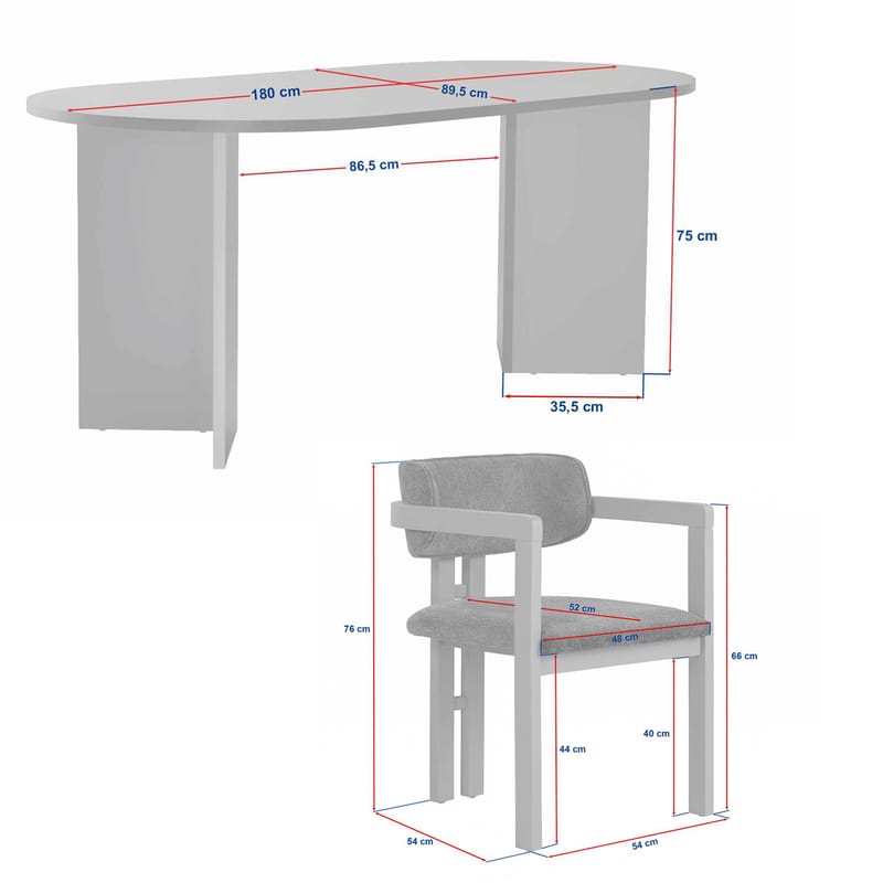Vintar Matbord- och stolset 180x75x90 cm 7 delar - Milano Walnut, Dark Walnut, vit - Products - Möbler - Bord & matgrupp - Matgrupp
