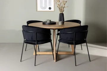 Yakidon Matgrupp 120 cm Rund med 4 Selma Stolar - Svart - Products - Möbler - Bord & matgrupp - Matgrupp
