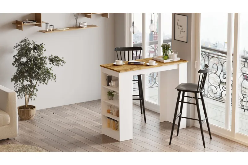 Zambasa Barbord 120 cm - Natur/Vit - Products - Möbler - Bord & matgrupp - Barbord & ståbord