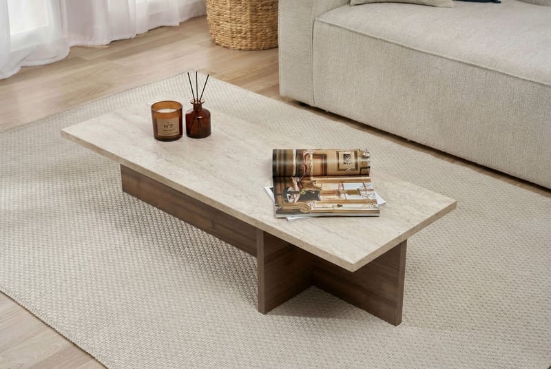 Zephral Soffbord 120x30x45 cm - Travertin, Milano Walnut - Products - Möbler - Bord & matgrupp - Soffbord