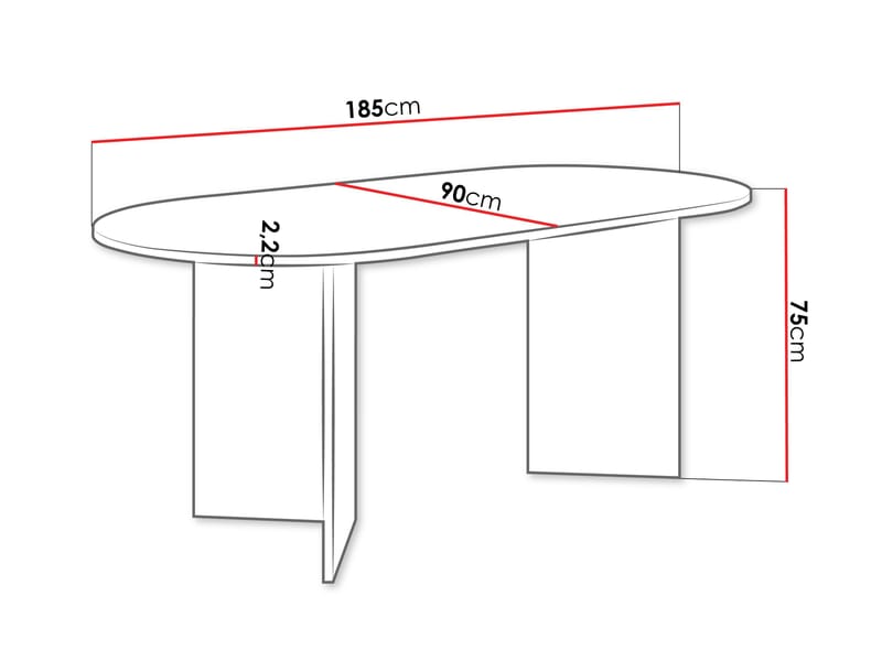 Zyleron Matbord oval 185 cm - Ljusbrun - Products - Möbler - Bord & matgrupp - Matbord & köksbord