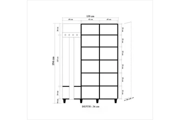 Brokind Klädförvaring 135 cm - Ek/Brun - Products - Möbler - Hallmöbler - Möbelset för hall & entre