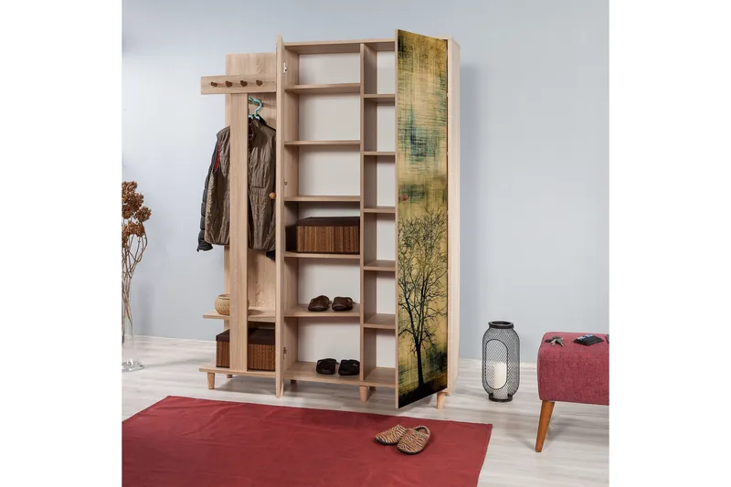 Brokind Klädförvaring 135 cm - Ek/Brun - Products - Möbler - Hallmöbler - Möbelset för hall & entre