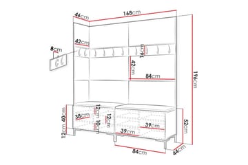 Dunvegan Hallmöbelset 168x46 cm Black - Products - Möbler - Hallmöbler - Möbelset för hall & entre