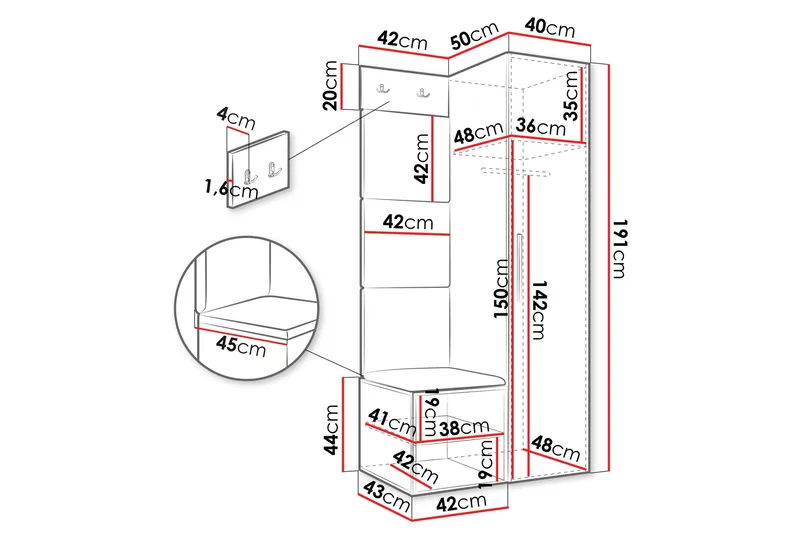 Farosa Hallmöbelset - Cashmere - Products - Möbler - Hallmöbler - Möbelset för hall & entre
