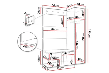Farosa Hallmöbelset - Svart/Brun - Products - Möbler - Hallmöbler - Möbelset för hall & entre