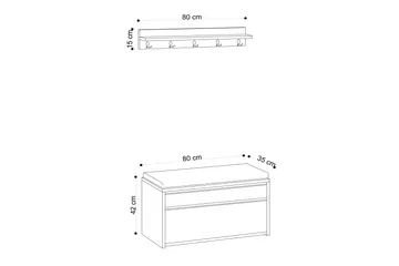 Hallmöbelset 35x80 cm - Natur/Svart - Products - Möbler - Hallmöbler - Möbelset för hall & entre