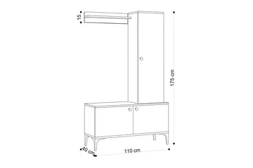 Hallmöbelset 40x110 cm - Natur/Svart - Products - Möbler - Hallmöbler - Möbelset för hall & entre