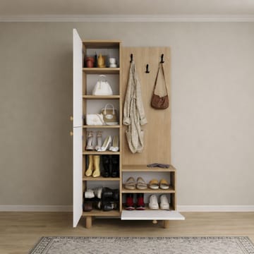 Faylen Hallmöbel 90x173x37 cm - Vit och ek - Products - Möbler - Hallmöbler - Möbelset för hall & entre