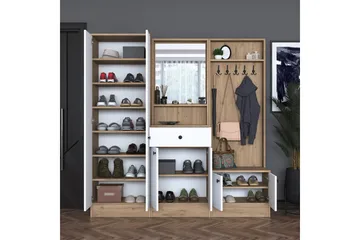 Hooda Hallmöbelset Brun/Vit - Hanah Home - Products - Möbler - Hallmöbler - Möbelset för hall & entre
