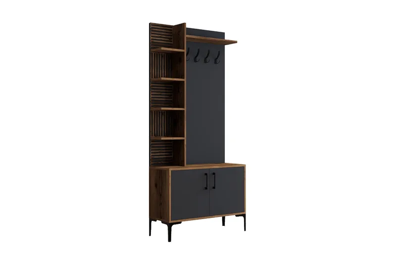 Schmida Hallmöbelset 90 cm, Mörkbrun/Antracit