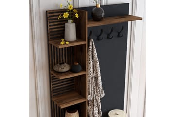 Schmida Hallmöbelset 90 cm - Mörkbrun/Antracit - Products - Möbler - Hallmöbler - Möbelset för hall & entre