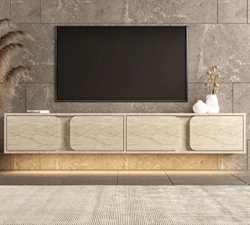 Adilen TV-bänk 180x30x30 cm - Travertin - Products - Möbler - TV- & Mediamöbler - TV bänk & mediabänk