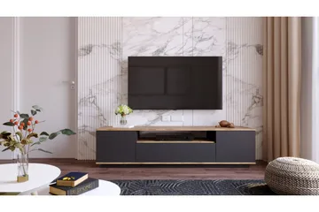 Anari Tv-bänk 180 cm med Hylla - Antracit/Natur - Products - Möbler - TV- & Mediamöbler - TV bänk & mediabänk