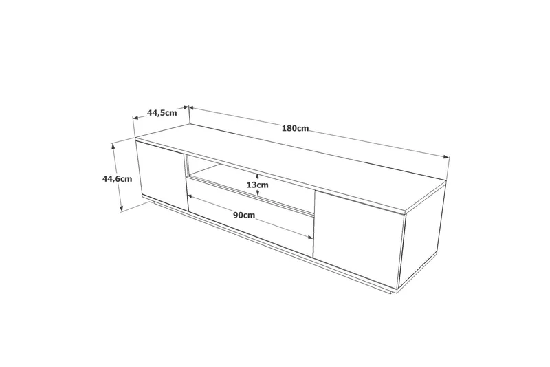 Anari Tv-bänk 180 cm med Hylla - Antracit/Natur - Products - Möbler - TV- & Mediamöbler - TV bänk & mediabänk