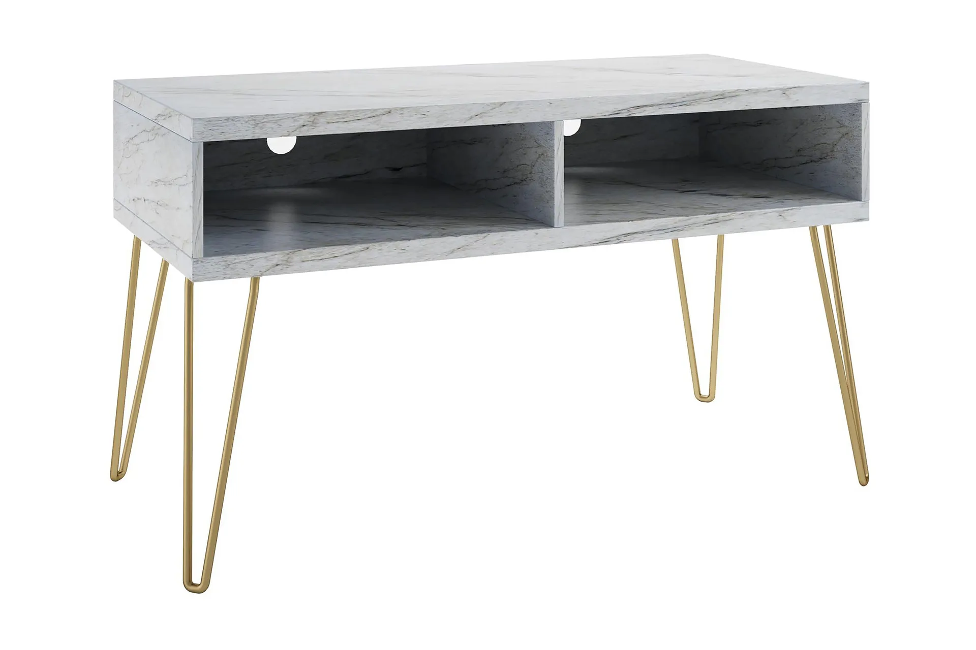 Athena Tv-bänk 107x50 cm Vit/Marmormönster