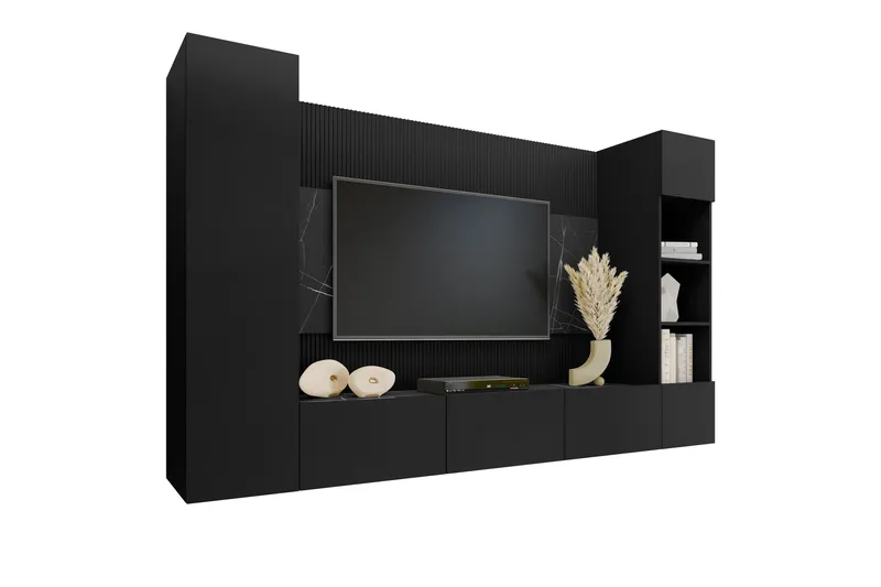 Bernice Tv-skåp 260x38 cm - Svart - Products - Möbler - TV- & Mediamöbler - TV-möbelset