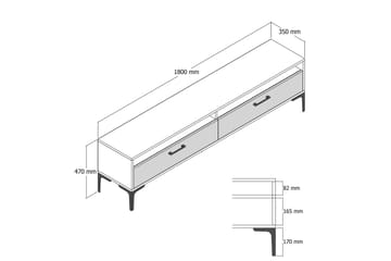 Brutorp Tv-bänk 180 cm - Valnöt/Vit - Products - Möbler - TV- & Mediamöbler - TV bänk & mediabänk