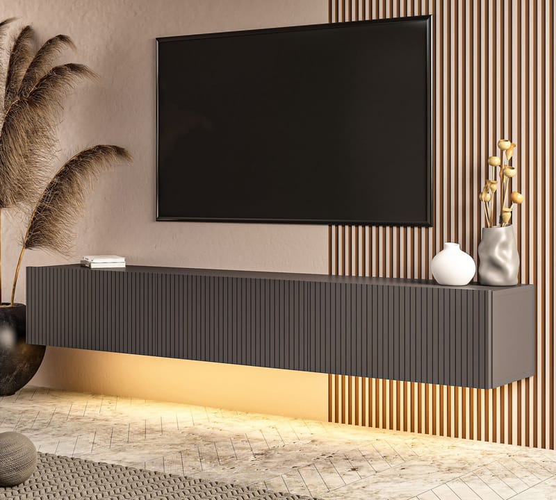 Bruveri TV-bänk 180x28,6x31,4 cm - Antracit - Products - Möbler - TV- & Mediamöbler - TV bänk & mediabänk
